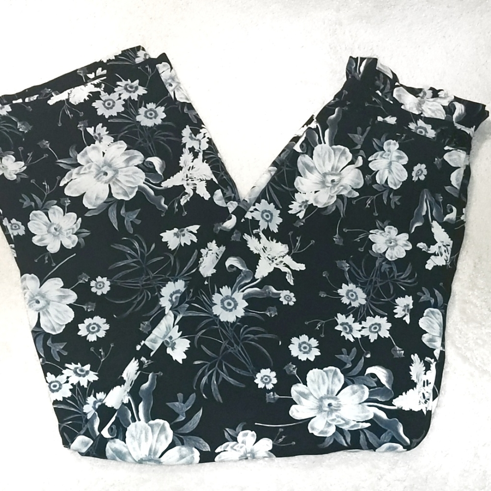 Who What Wear floral high waisted wide 8